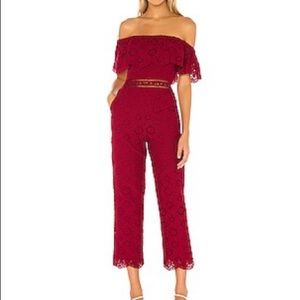 NWT Lovers and Friends Naya Jumpsuit in Deep Red from Revolve